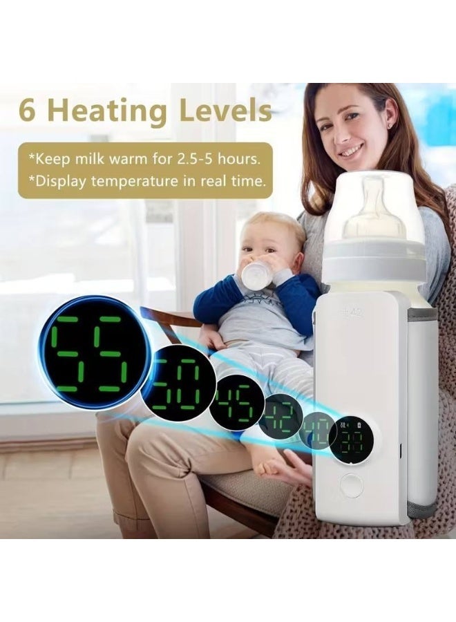 Portable Baby Bottle Warmer USB Rechargeable Wireless Fast Milk Heater & On-The-Go Travel Essential With LED Display - Image 2